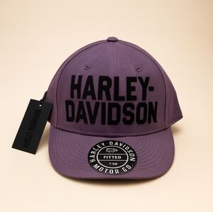 Harley Davidson Mens Grey And Black Fitted Hat Men 7 3/4 New With Tags 022026